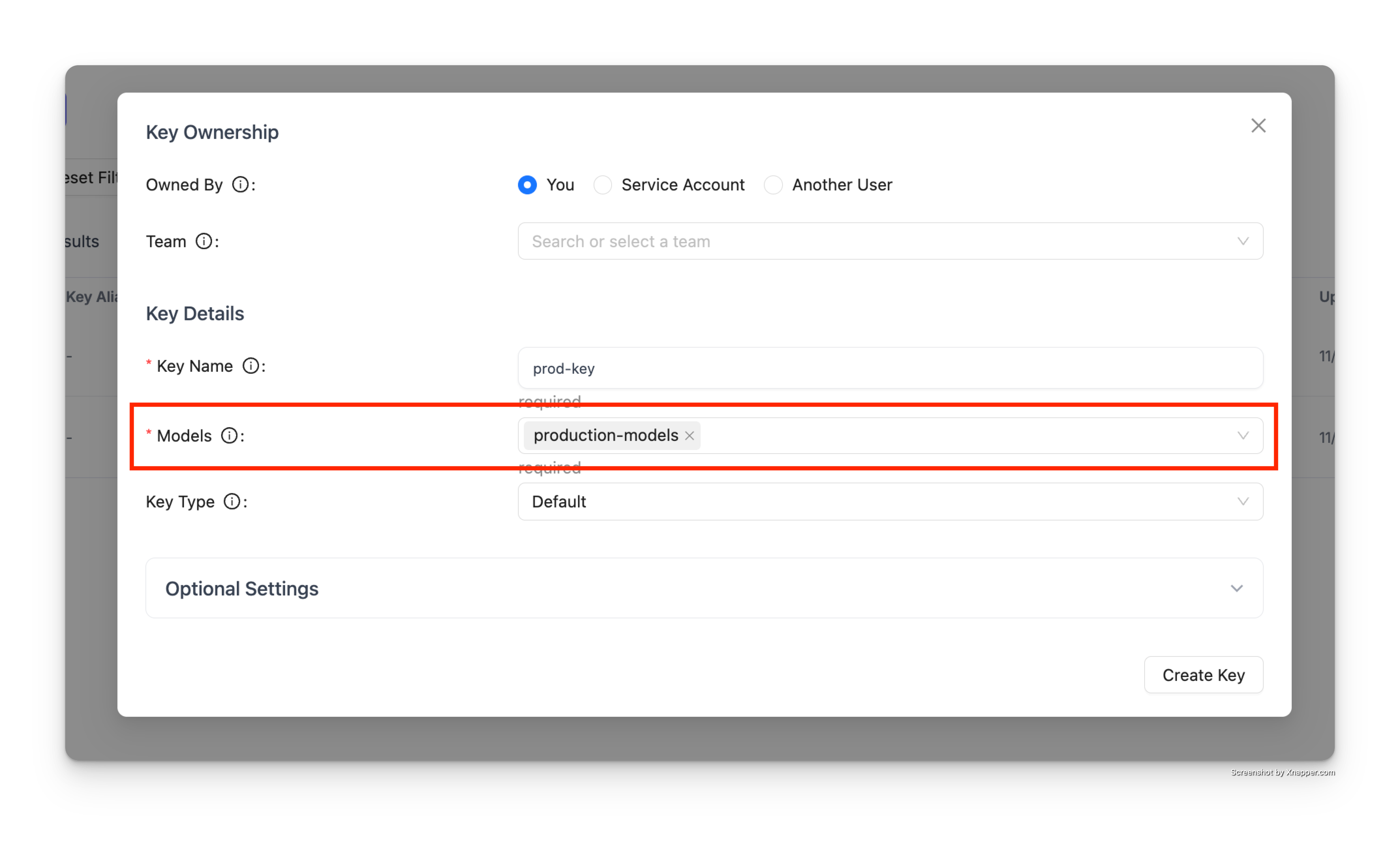 Create Key with Access Group